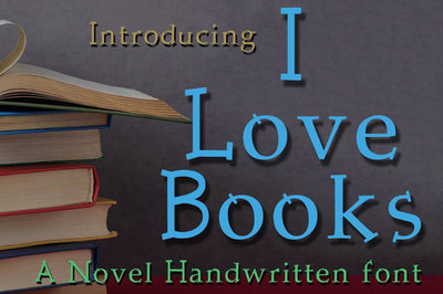 I Love Books Font Design Shark