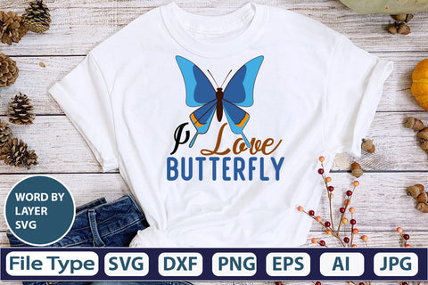 I Love Butterfly SVG Cut File SVG DesignPlante 503 