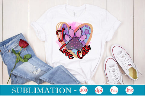 I Love Cats Sublimation SVGs,Quotes and Sayings,Food & Drink,On Sale, Print & Cut SVG DesignPlante 503 