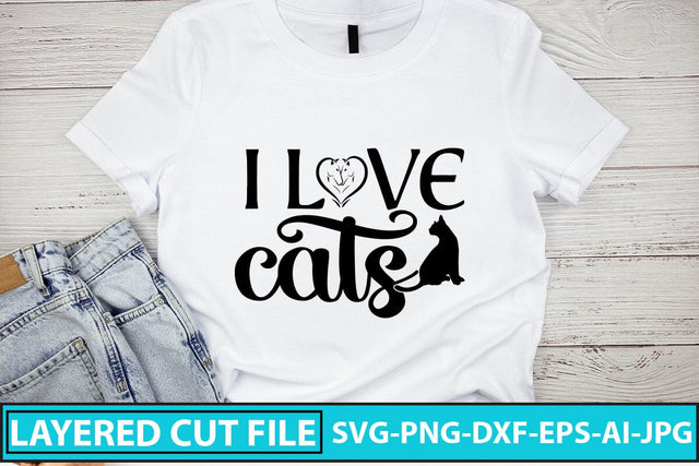 I LOVE CATS SVG Cut File SVG Syaman 