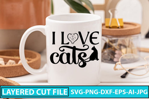 I LOVE CATS SVG Cut File SVG Syaman 