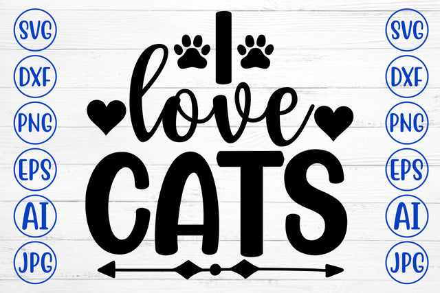 I LOVE CATS SVG SVG Syaman 