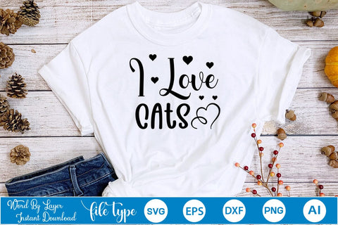 I Love Cats SVG SVGs,Quotes and Sayings,Food & Drink,On Sale, Print & Cut SVG DesignPlante 503 