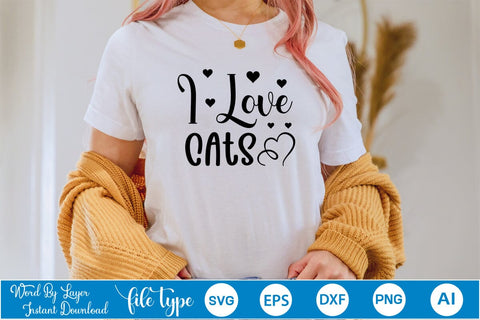I Love Cats SVG SVGs,Quotes and Sayings,Food & Drink,On Sale, Print & Cut SVG DesignPlante 503 