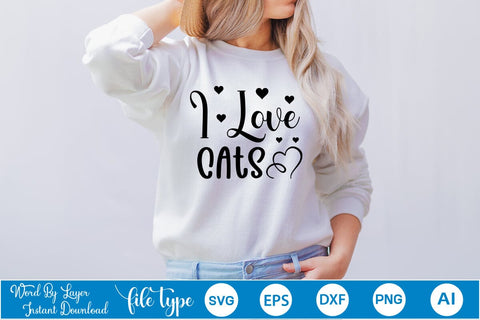 I Love Cats SVG SVGs,Quotes and Sayings,Food & Drink,On Sale, Print & Cut SVG DesignPlante 503 
