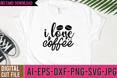 i love Coffee SVG Cut File SVG BlackCatsMedia 