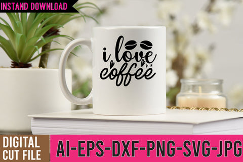 i love Coffee SVG Cut File SVG BlackCatsMedia 