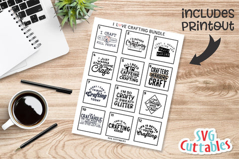 I Love Crafting Bundle svg - Crafting Cut File - svg - dxf - eps - png - Crafters svg - Funny - Silhouette - Cricut - Digital File SVG Svg Cuttables 