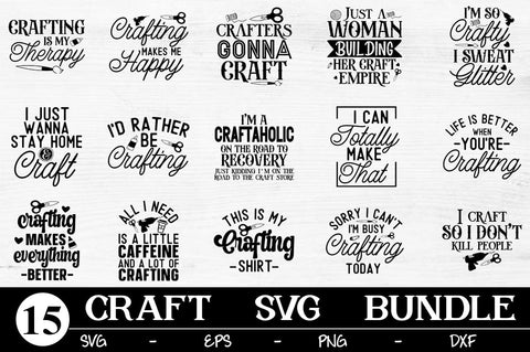 I Love Crafting Bundle svg - Crafting Cut File - svg - dxf - eps - png - Crafters svg - Funny - Silhouette - Cricut - Digital File SVG Svgcraft 