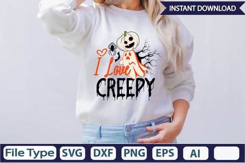 I Love Creepy SVG Cut File SVGs,Quotes and Sayings,Food & Drink,On Sale, Print & Cut SVG DesignPlante 503 