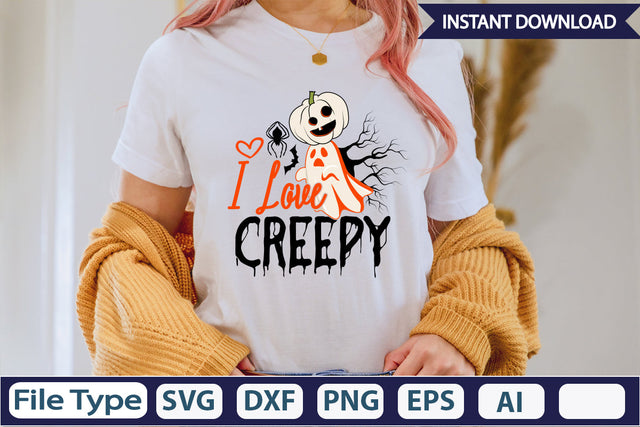 I Love Creepy SVG Cut File SVGs,Quotes and Sayings,Food & Drink,On Sale, Print & Cut SVG DesignPlante 503 