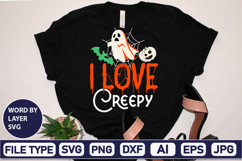 I Love Creepy SVG Cut File SVGs,Quotes and Sayings,Food & Drink,On Sale, Print & Cut SVG DesignPlante 503 