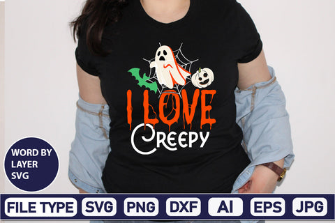 I Love Creepy SVG Cut File SVGs,Quotes and Sayings,Food & Drink,On Sale, Print & Cut SVG DesignPlante 503 
