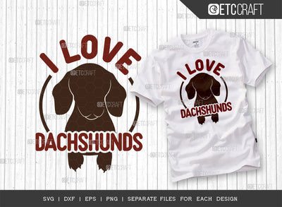 I Love Dachshunds SVG Cut File | Wiener Dog Svg | Dog Lover Svg | Dog Bandana Svg | Dog Gift Svg | Puppy Svg | Dogs Quote Design SVG ETC Craft 