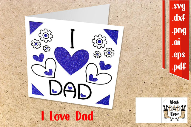 I Love Dad Insert card | Happy Fathers Day SVG zafrans studio 