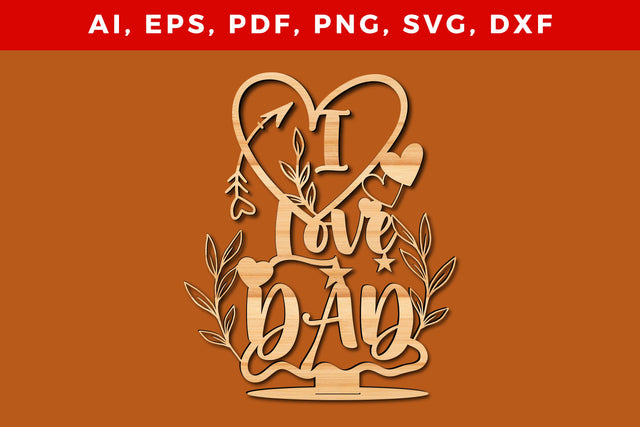 I love DAD ORNAMENTS laser Craft SVG SVG MD JOYNAL ABDIN 