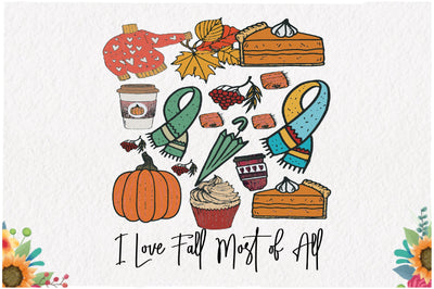 I Love Fall Most of All Sublimation Sublimation Jagonath Roy 
