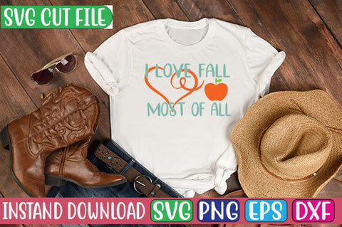 I Love Fall Most of All SVG Cut File SVGs, Quotes and Sayings, Food & Drink, Holiday,On Sale, SVG Studio Innate 