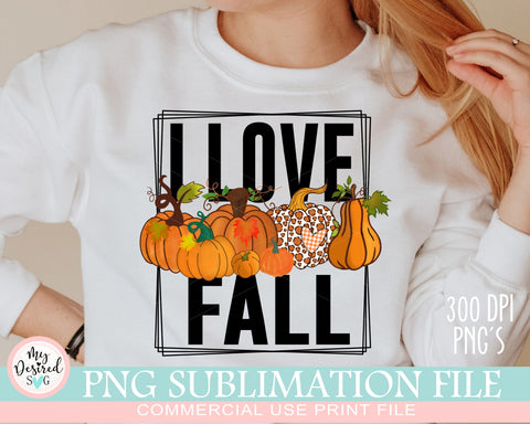 I Love Fall PNG, Fall Vibes PNG, Fall pumpkin spice, Hello Fall png, Autumn Png, Pumpkin png, Fall Png, Fall Sublimation Designs Downloads Sublimation MyDesiredSVG 