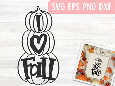 I Love Fall Pumpkins SVG File for Cricut or Silhouette, Thanksgiving SVG Vector, Digital Download Commercial Use SVG Apple Grove Designs 