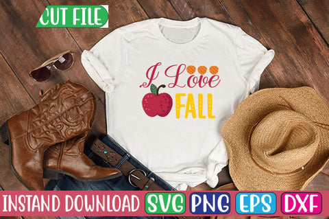 I Love Fall SVG Cut File SVGs, Quotes and Sayings, Food & Drink, Holiday,On Sale, SVG Studio Innate 