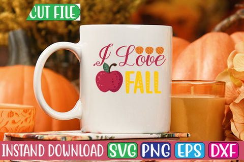 I Love Fall SVG Cut File SVGs, Quotes and Sayings, Food & Drink, Holiday,On Sale, SVG Studio Innate 