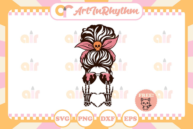 I love Halloween svg / Messy Bun svg SVG Artinrhythm shop 