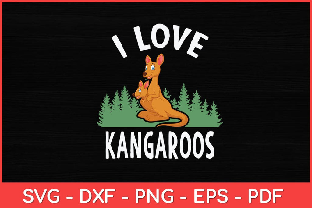 I Love Kangaroo Pride Animal Svg Cut File | Kangaroo Svg - So Fontsy