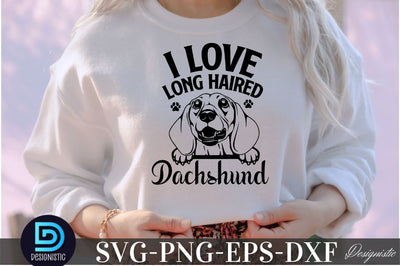 I love Long Haired dachsund, Dog SVG Design SVG DESIGNISTIC 