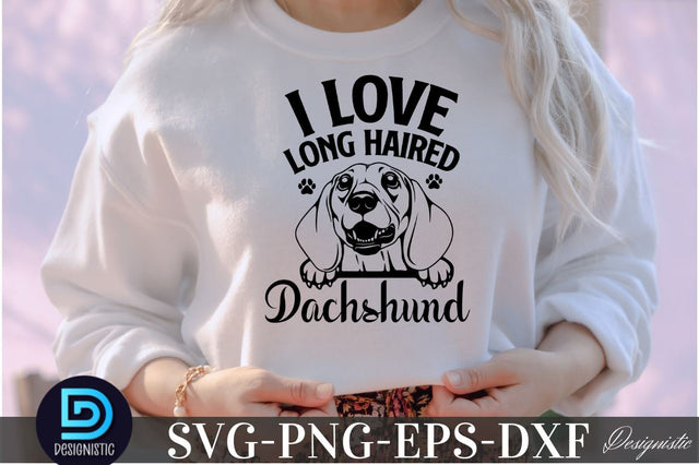 I love Long Haired dachsund, Dog SVG Design SVG DESIGNISTIC 