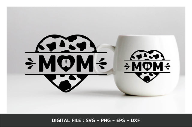 I love mom with heart cow pattern for mug, t-shirt, Cricut Files, svg, png, eps, dxf, Instant Download SVG nhongrand 