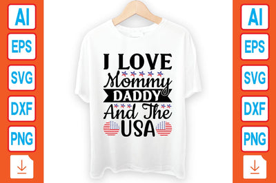 I Love Mommy Daddy and the USA SVG Craftlabsvg24 
