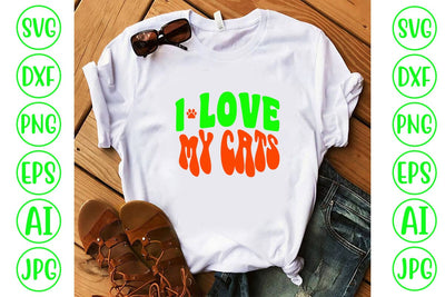 I Love My Cats Retro SVG SVG Syaman 