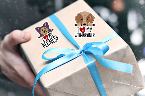 I Love My Dog Breed Stickers Png Bundle Sublimation Regulrcrative 