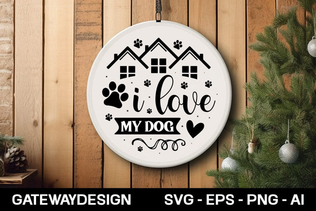 I Love My Dog round sign design SVG designmaster24 