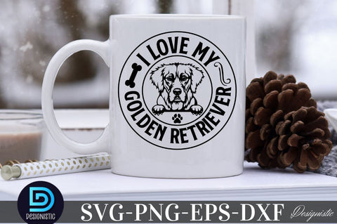 I love my Golden retriever, Dog SVG Design SVG DESIGNISTIC 