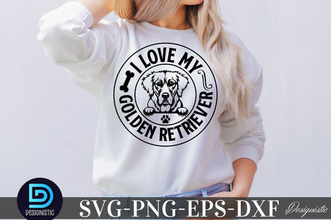 I love my Golden retriever, Dog SVG Design SVG DESIGNISTIC 