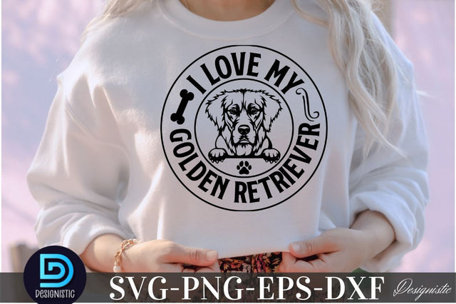 I love my Golden retriever, Dog SVG Design SVG DESIGNISTIC 