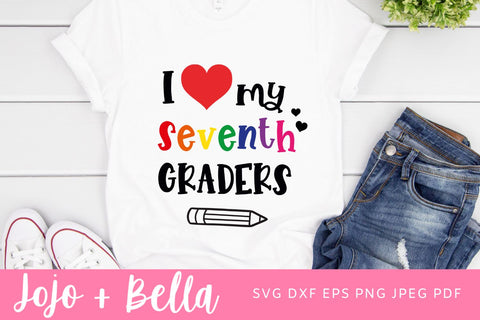 I Love My Seventh Graders Svg, Back to School Svg, School Svg, Teacher Svg, 7th Grade Svg, Svg, Kids Svg, Svg Designs For Cricut, Cricut Svg SVG Jojo&Bella 