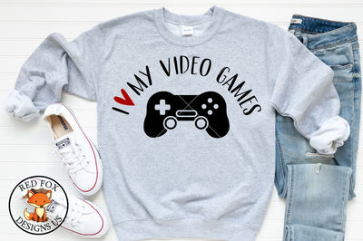 I love my video games SVG DXF PNG Cut File, Valentine's Day SVG RedFoxDesignsUS 