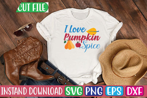 I Love Pumpkin Spice SVG Cut File SVGs, Quotes and Sayings, Food & Drink, Holiday,On Sale, SVG Studio Innate 