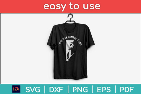 I Love Rock Climbing & Cats Svg Design File SVG artprintfile 