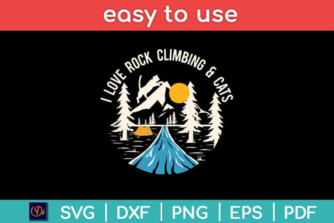 I Love Rock Climbing & Cats Svg Digital File SVG artprintfile 