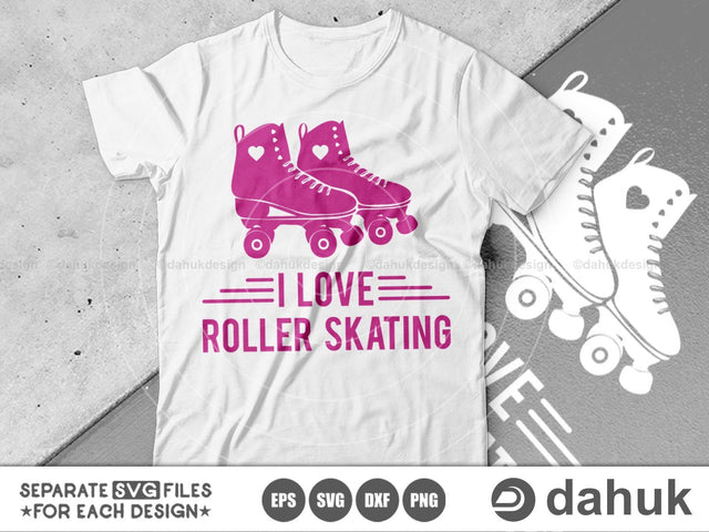 I Love Roller Skating, Roller Skates SVG, Roller Derby svg, Cut file, for silhouette, Cricut design space, vinyl cut files SVG dahukdesign 