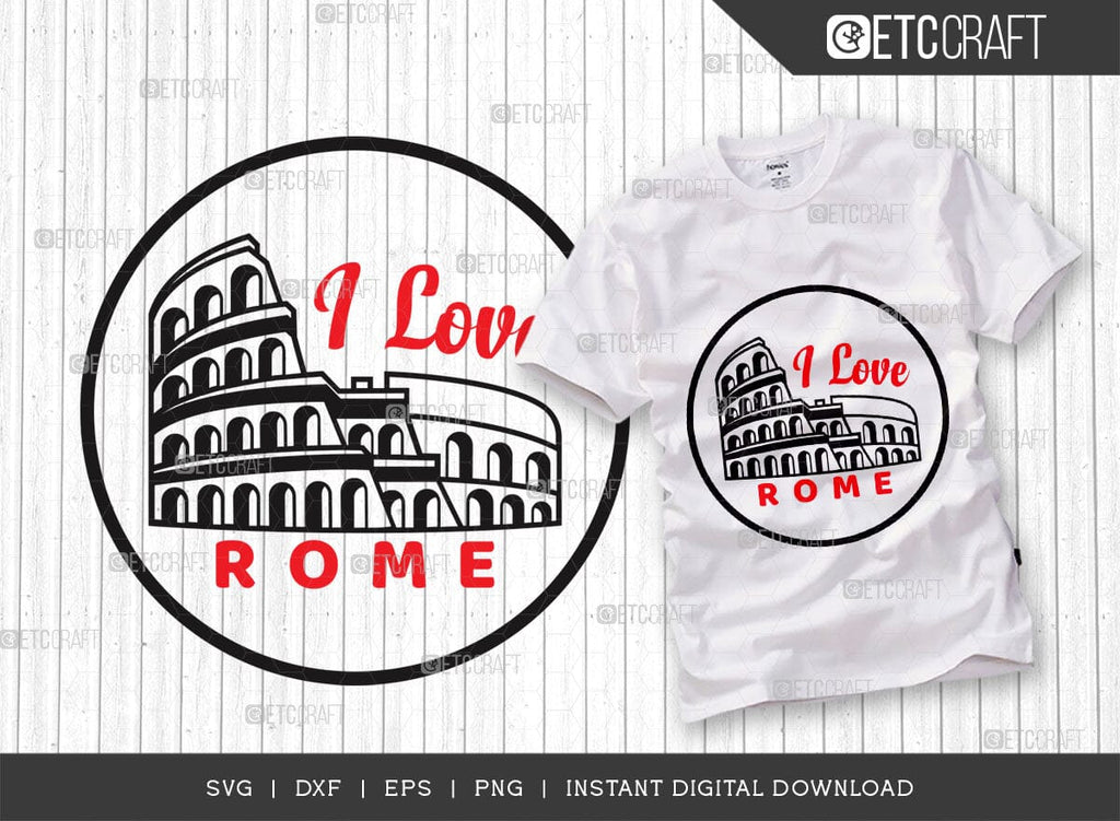 I Love Rome Sticker I Love Rome SVG Bundle, Rome City Svg, Italy Stamp Svg, Europe Capital ...