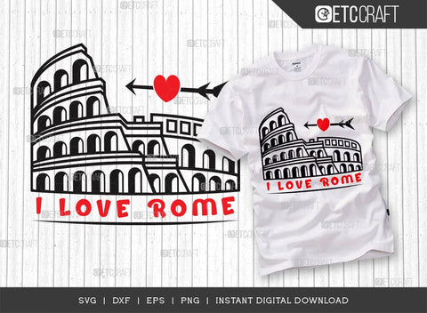 I Love Rome SVG Cut File, Rome City Svg, Italy Stamp Svg, Europe Capital Svg, Italy Capital Svg, Rome Quote SVG ETC Craft 