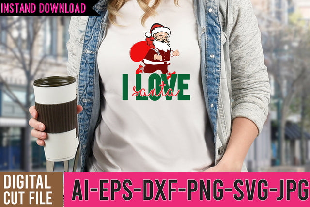 i love Santa SVG Cut File SVG BlackCatsMedia 