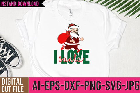 i love Santa SVG Cut File SVG BlackCatsMedia 