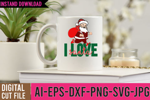 i love Santa SVG Cut File SVG BlackCatsMedia 