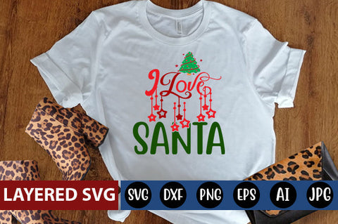 I love santa SVG cute file SVG Blessedprint 
